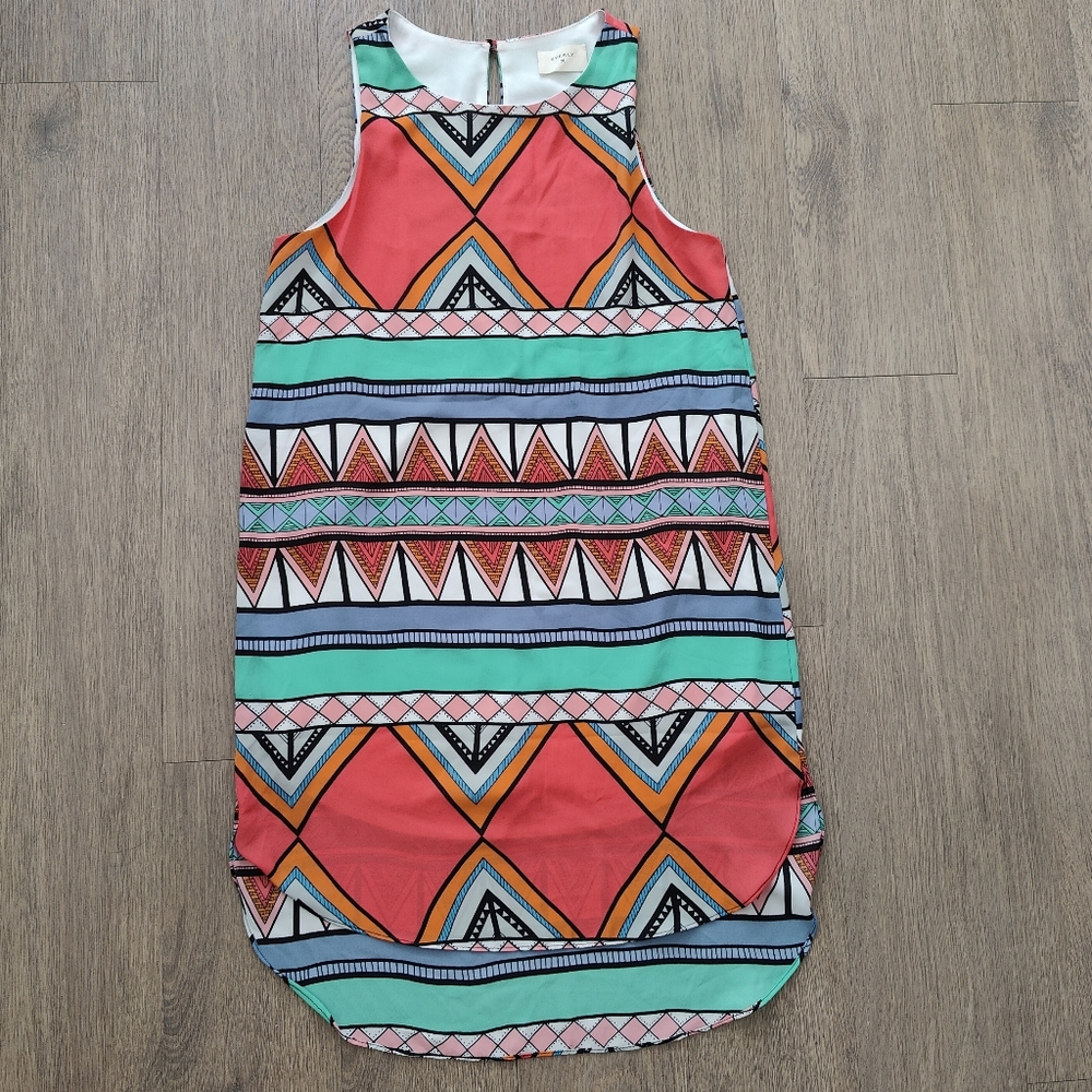 Everly Colorful Geometric Print Sleeveless Mini Dress